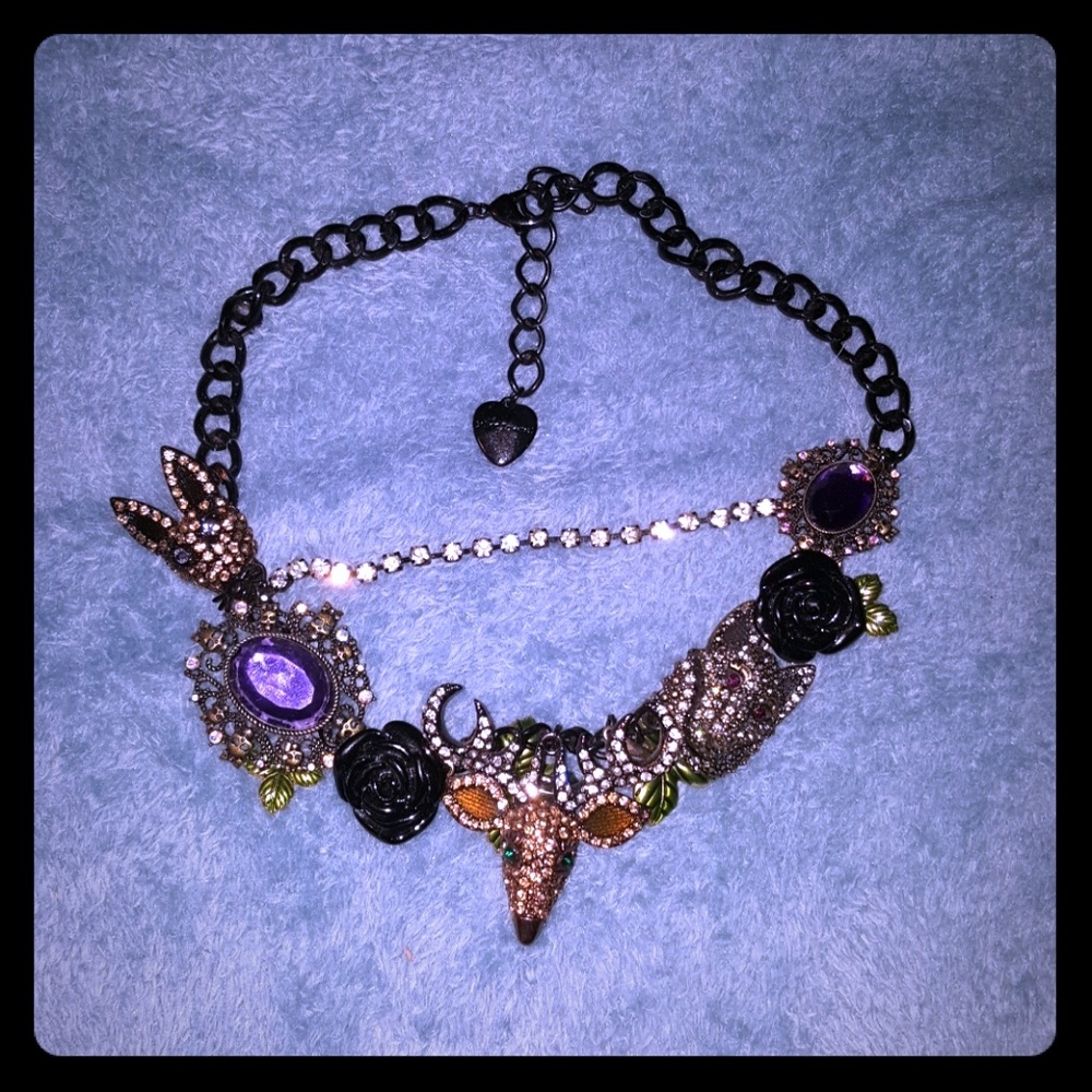 Betsey Johnson Dark Forest Necklace deer fox wolf